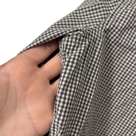 Lauren Ralph Lauren Button Up Top Womens  Size M Plaid Flip Cuff Black green tag - Picture 9 of 16